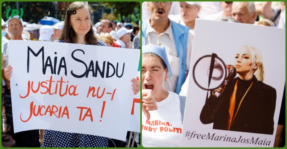 FOTO // „Noi suntem poporul!” - Protestatarii Partidului „ȘOR” au cerut demisia Maiei Sandu și eliberarea Marinei Tauber